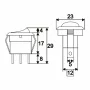 Interupator basculant 1 circuit 16A-12VDC OFF-ON, cu LED galben