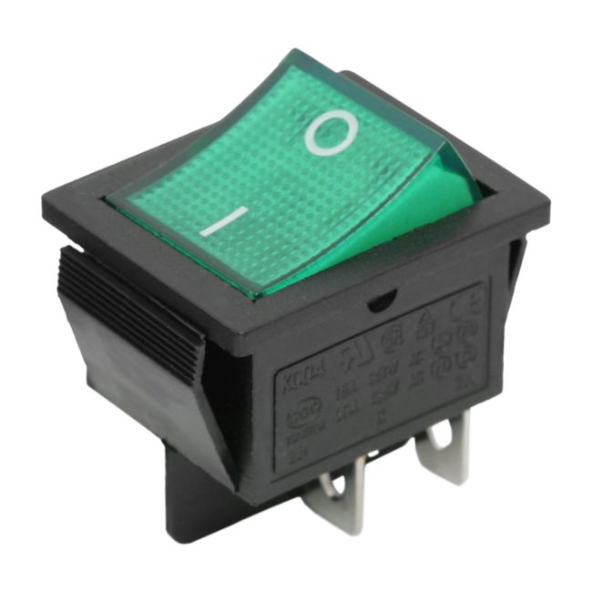 Interupator basculant 1 circuit 16A-250V OFF-ON, lumini de verde thumb