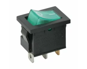 Interupator basculant 1 circuit 6A-250V OFF-ON, lumini de verde