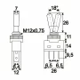 Intrerupatoare cu brat 1 circuit 20A-12VDC OFF-ON cu LED albastru