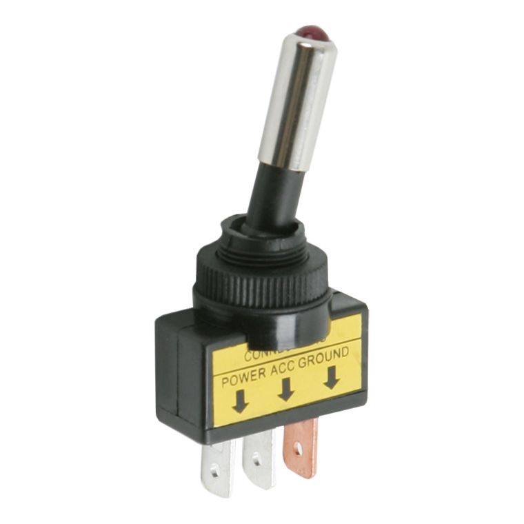 Intrerupatoare cu brat 1 circuit 20A-12VDC OFF-ON cu LED rosu thumb