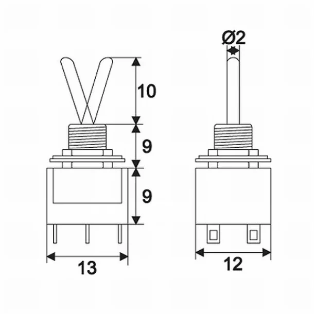 Intrerupatoare cu brat2 circuit3A-250VON-ON