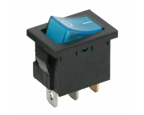 Intrerupator basculant, 1 circuit, 6A-250V, OFF-ON, iluminare albastr,a