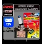 Intrerupator basculant cu LED, 2 terminale 12V - 20A - Albastru