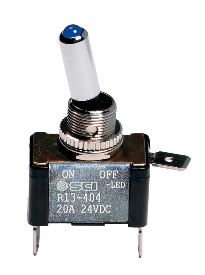 LED Billenőkapcsoló 2 csatlakozóval - 12V - Kék - 20A thumb