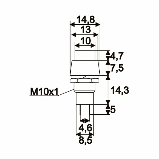 Intrerupator cu apasare, 1 circuit, 2A-250V OFF-(ON), negru