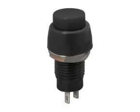 Intrerupator cu apasare, 1 circuit, 2A-250V OFF-(ON), negru