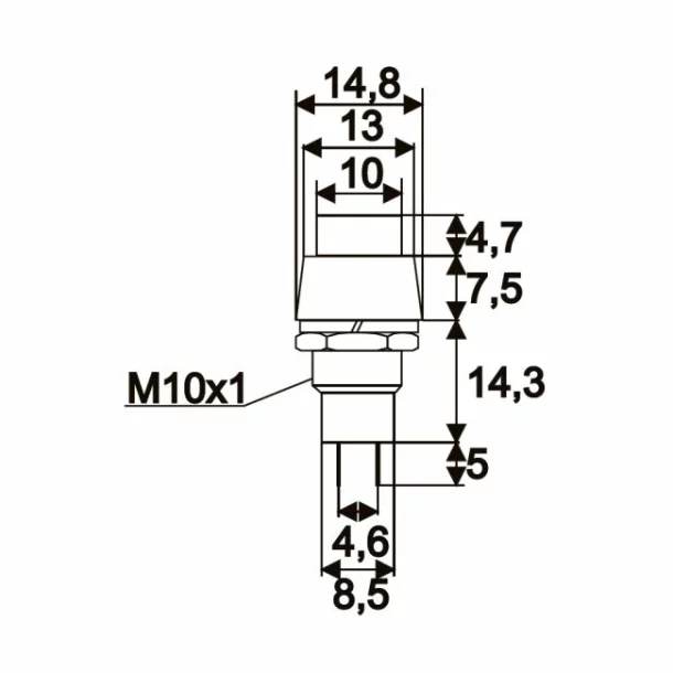 Intrerupator cu apasare 1 circuit 2A-250V OFF-ON, rosu