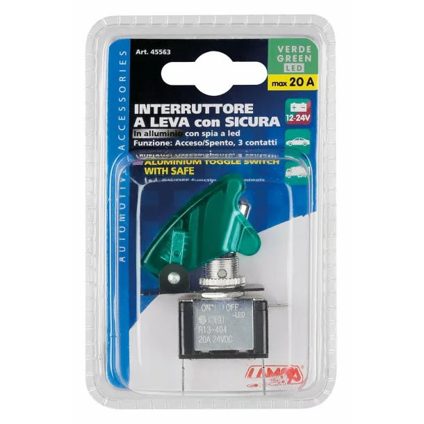 Aluminium toggle switch - Green