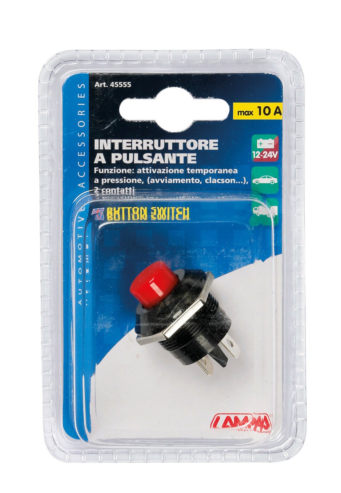 Starter button switch - 12/24V - 10A thumb