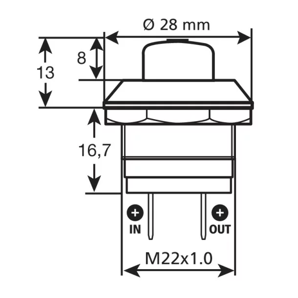 Starter button switch - 12/24V - 10A