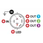 Rotating switch, 4 positions - 12/24V - 10A