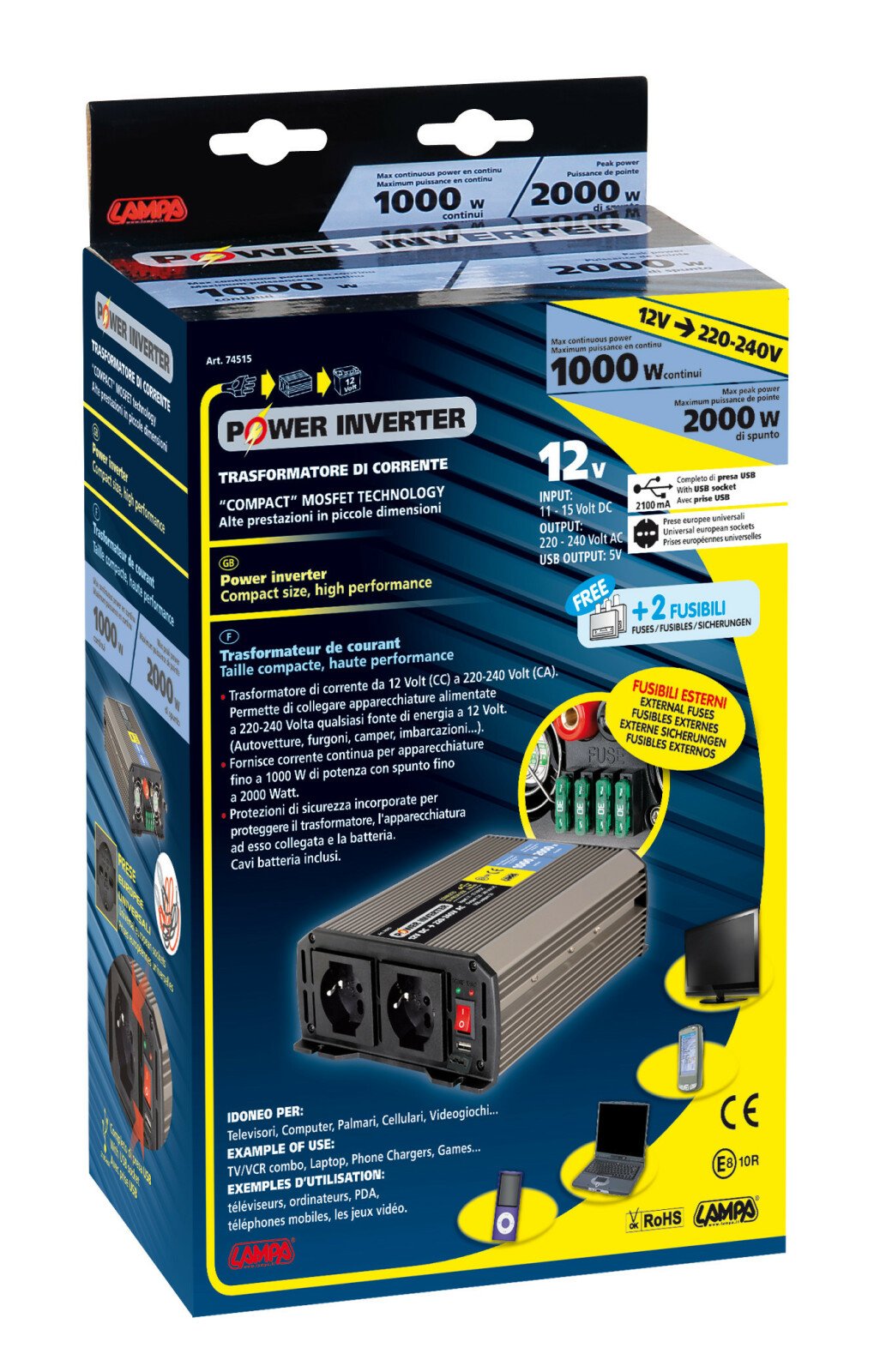 Power Inverter 12V-220V 1000W thumb