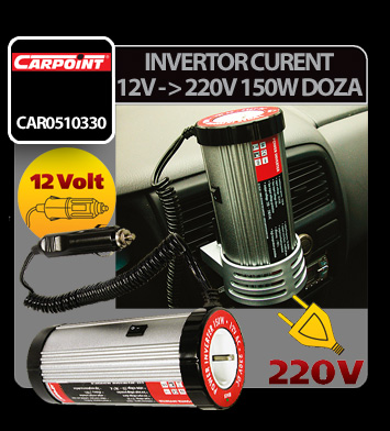 Carpoint Inverter 12V-ról 220V-ra - 150W pohártartóba thumb