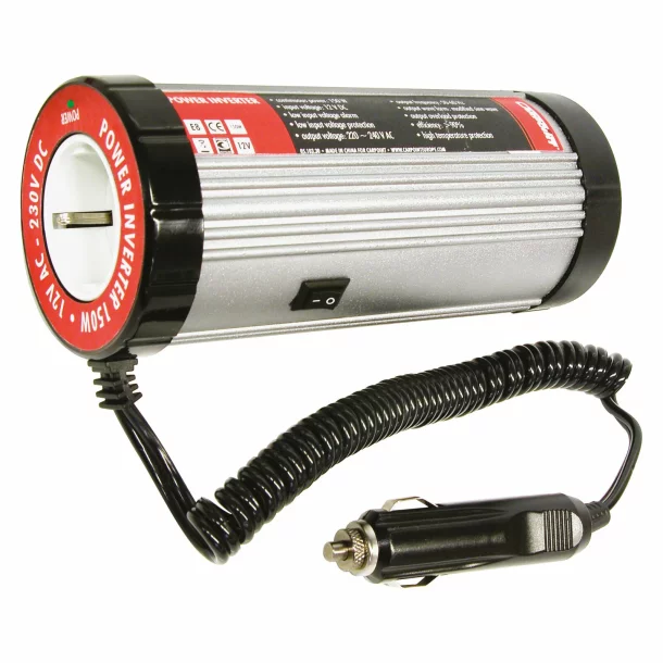 Carpoint Power Inverter 12V-220V 150W in canholder