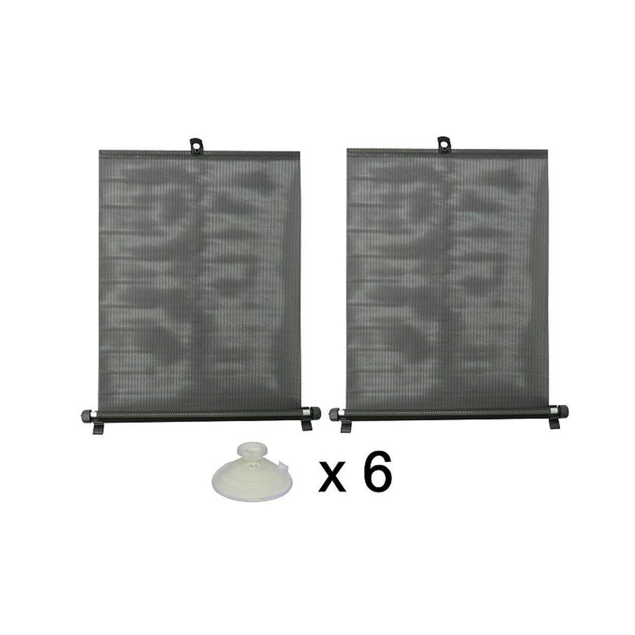 Amio roller sunshade with suction cups 2pcs, 45cm, Black thumb