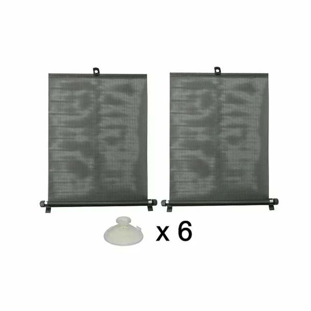 Amio roller sunshade with suction cups 2pcs, 50cm, Black