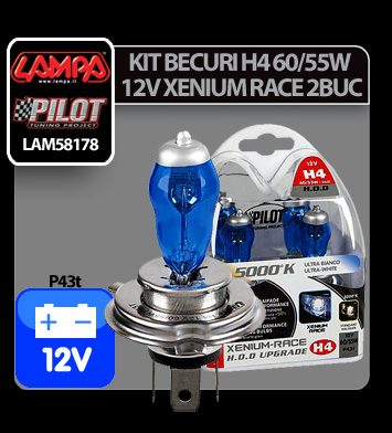 12V Xenium Race - H4 - 60/55W - P43t - 2 pcs - Box thumb