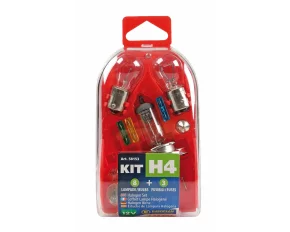 Kit becuri si sigurante 11buc, 12V - halogen H4 P43