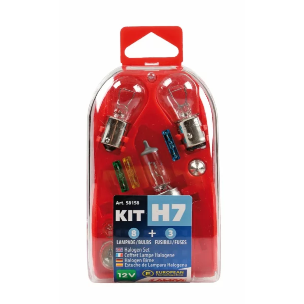 Spare lamps kit 11 pcs, 12V - H7 halogen