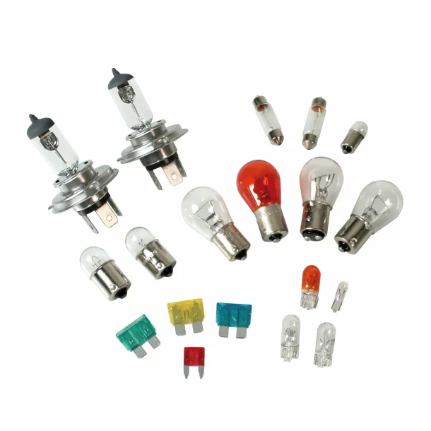 Spare lamps kit 19 pcs, 12V - 2xH4 P43 halogen