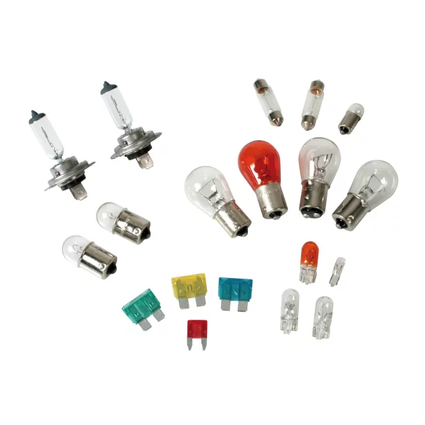 Spare lamps kit 19 pcs, 12V - 2xH7 halogen