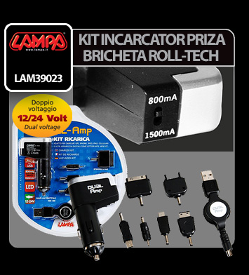 Kit incarcator priza Roll-Tech la bricheta 12/24V - 800/1500 mA thumb