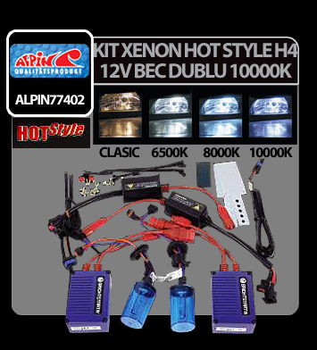 Kit Xenon H.I.D. Hot Style H4 bec dublu 12V - 10000K thumb