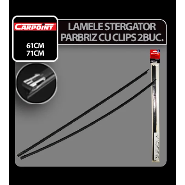Lamele sterg parb cu clips Carpoint - 61cm - 6,5mm - 2buc