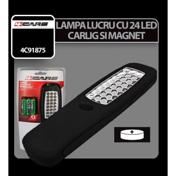 Lampa de lucru cu 24 LED-uri si magnet 4Cars