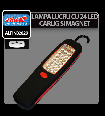 Alpin 24 LED-es szerelőlámpa - Fekete/Piros thumb