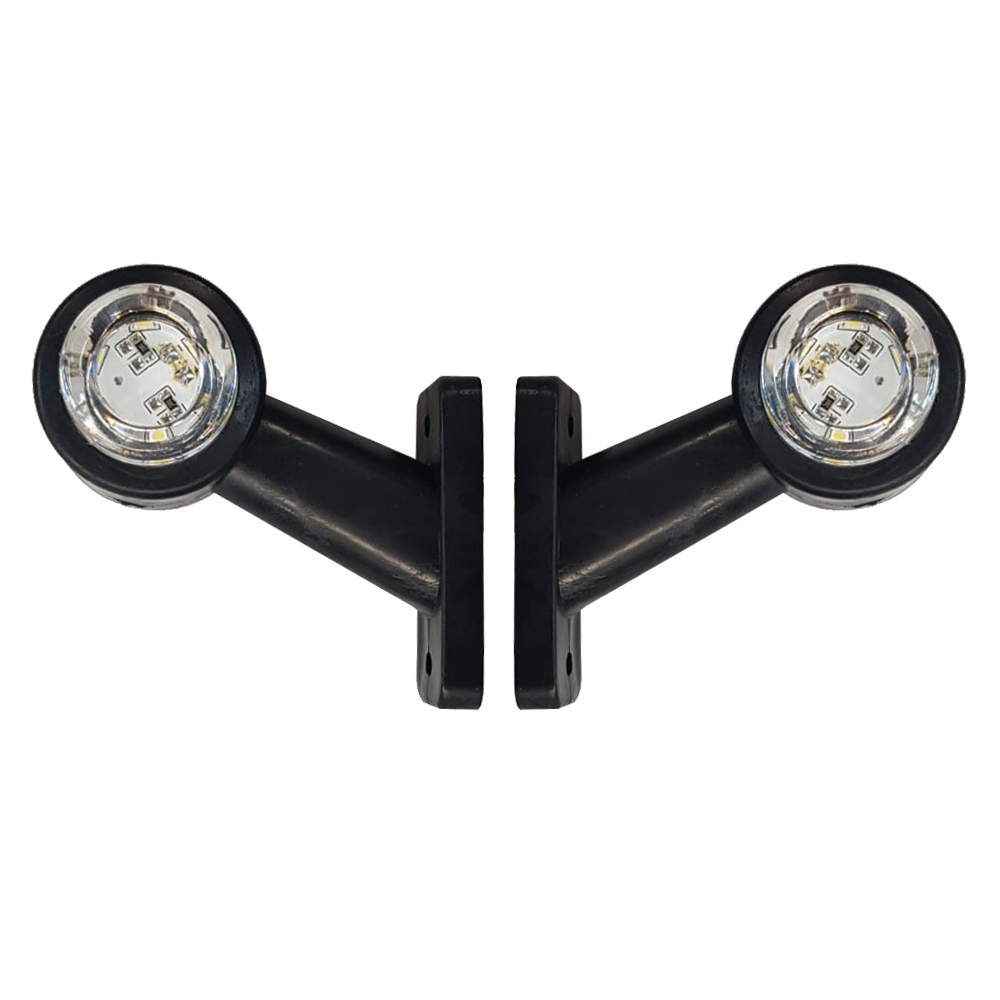 Truck side light with 60° extra short arm 12/24V LED Set of 2pcs Left/Right - White/Red thumb