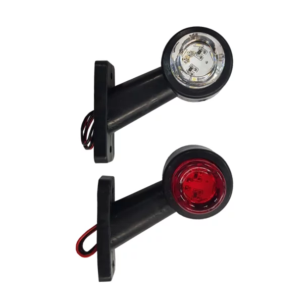 Truck side light with 60° extra short arm 12/24V LED Set of 2pcs Left/Right - White/Red