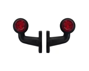 Truck side light with 90° extra short arm 12/24V LED Set of 2pcs Left/Right - White/Red