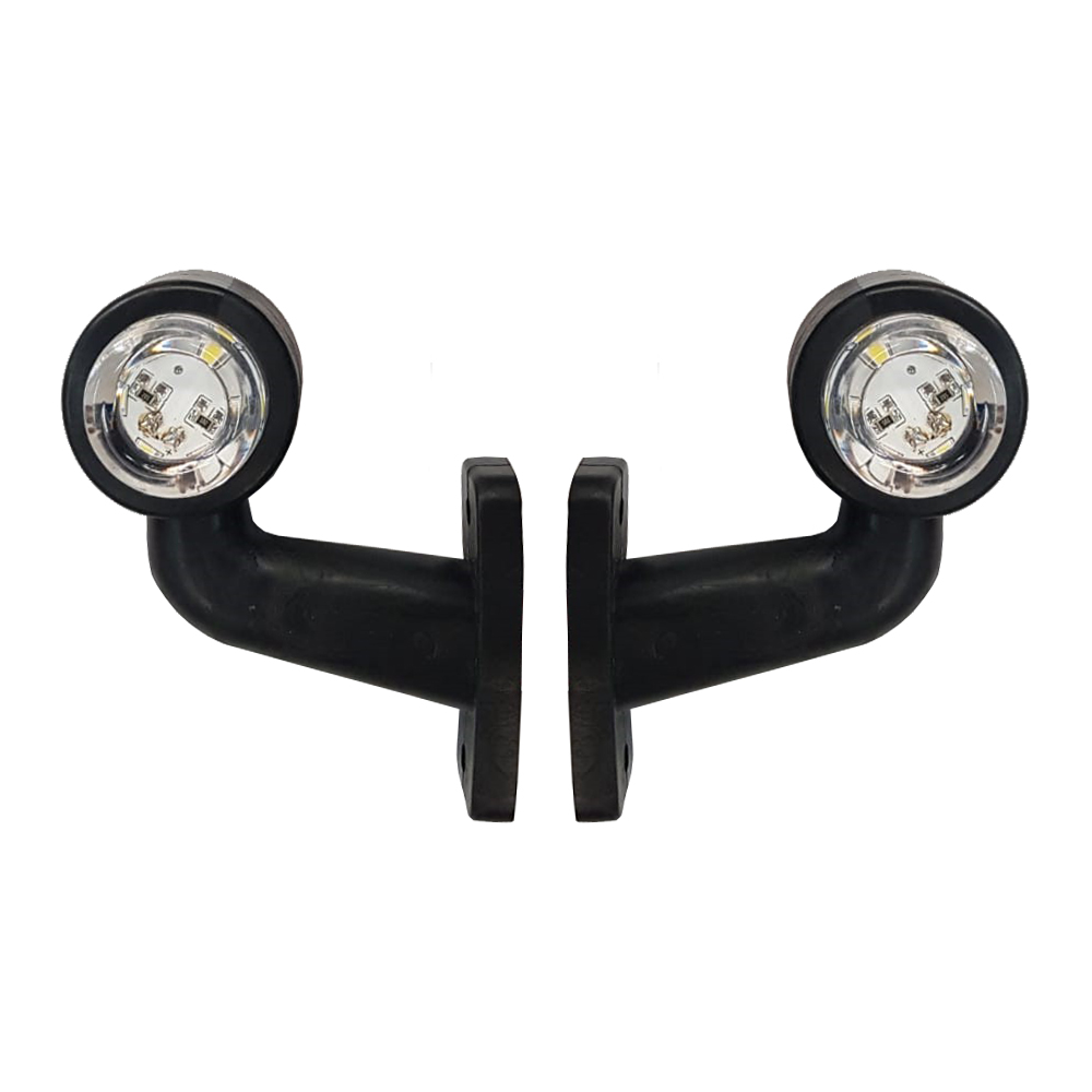 Truck side light with 90° extra short arm 12/24V LED Set of 2pcs Left/Right - White/Red thumb