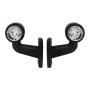 Lampa gabarit camion cu brat extra scurt 90° cu LED 12/24V Set 2buc Stg/Dr - Alb/Rosu