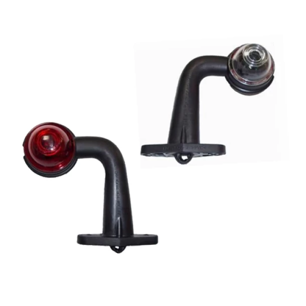 Méret helyzetjelző kamionra 90° rövid karral LED-es 12/24V Készlet 2db Bal/Jobb - Fehér/Piros