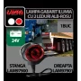 Ilumia 2 LED-es méret helyzetjelző kamionra - 24V - Fehér/Piros - Bal oldali