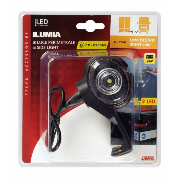 Ilumia, side light, 2 Led, 24V - L fit - Right