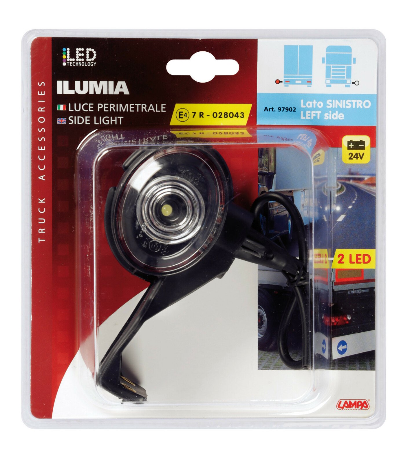 Ilumia, side light, 2 Led, 24V - L fit - Left thumb