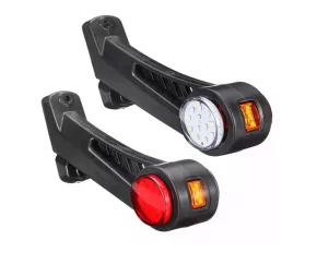 Lampa gabarit camion LED cu brat 60°, 12/24V, set 2buc Stg/Dr - Alb/Rosu/Galben