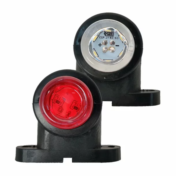 Mini truck side light with LED 12/24V set of 2pcs - White/Red