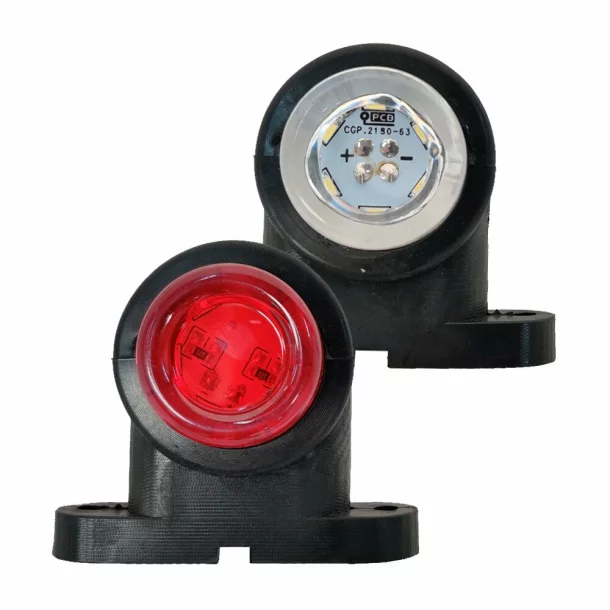 Mini méret helyzetjelző kamionra LED-es 12/24V készlet 2db - Fehér/Piros