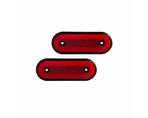 Reflector lamp gauge with LED 12/24V, set of 2pcs - Red Oval