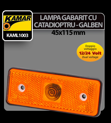 Lampa gabarit catadioptru galben Kamar 5W cap sticla - 12/24V thumb
