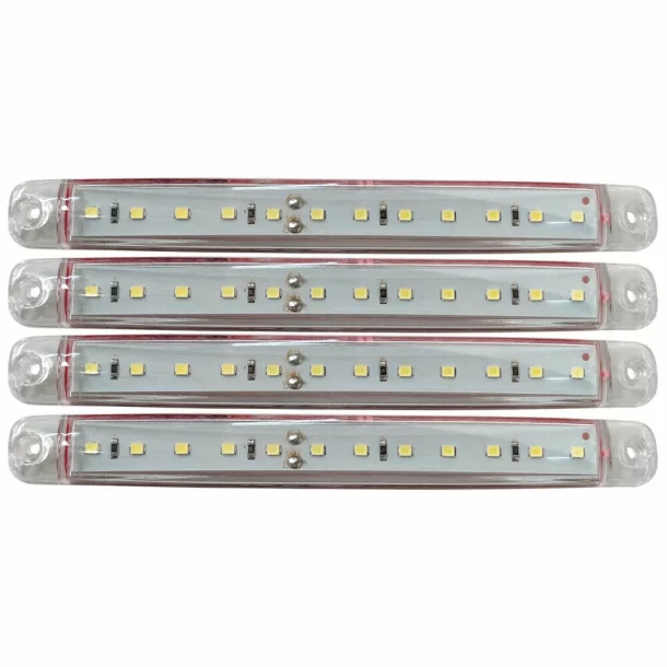 Cridem 12LED-es helyzetjelző lámpa 12/24V készlet 4db - Fehér