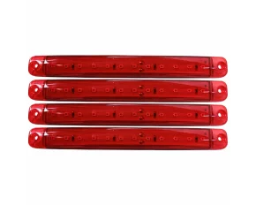 Cridem side light with 12 LEDs 12/24V set of 4pcs - Red