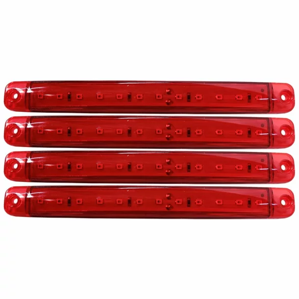 Cridem side light with 12 LEDs 12/24V set of 4pcs - Red