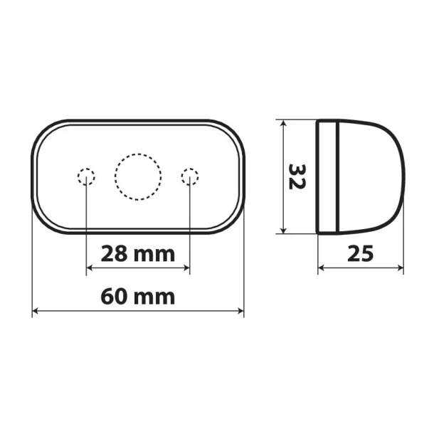 4 LED-es helyzetjelző lámpa 10/30V - Sárga