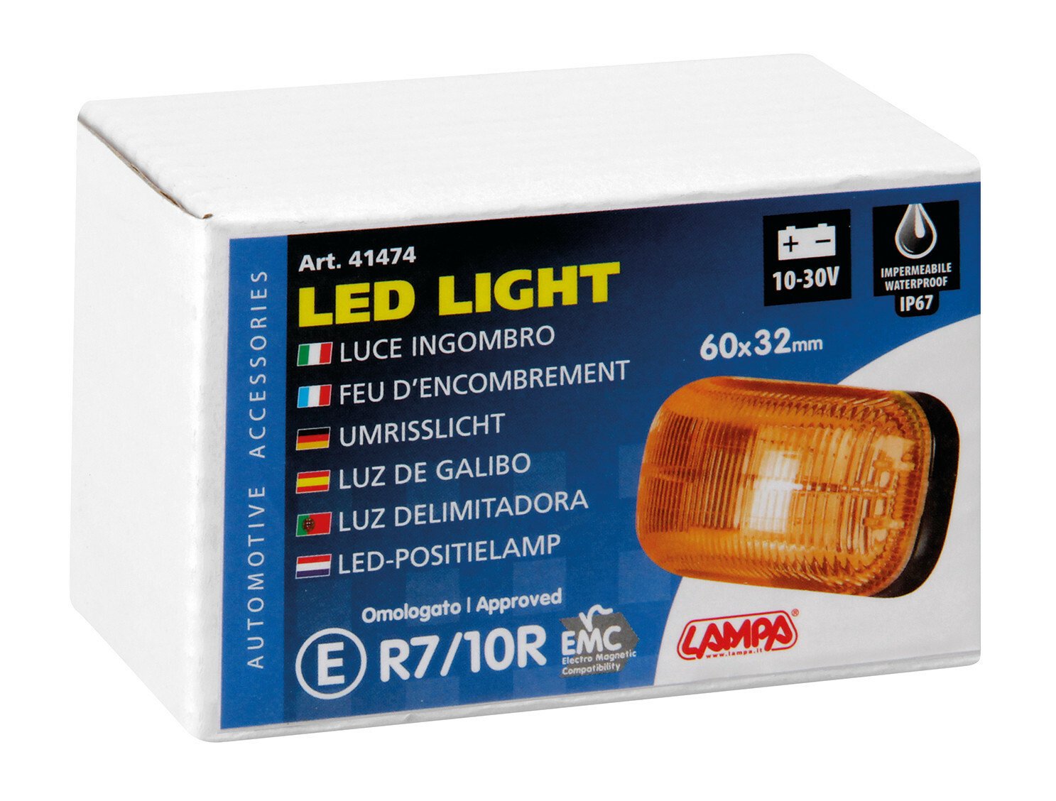 4 LED-es helyzetjelző lámpa 10/30V - Sárga thumb